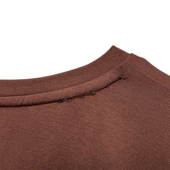 Shiny by Nature Long Sleeve Tee 4XL /3X Chocolate Brown Rayon Blend Plus Size - Picture 8 of 8